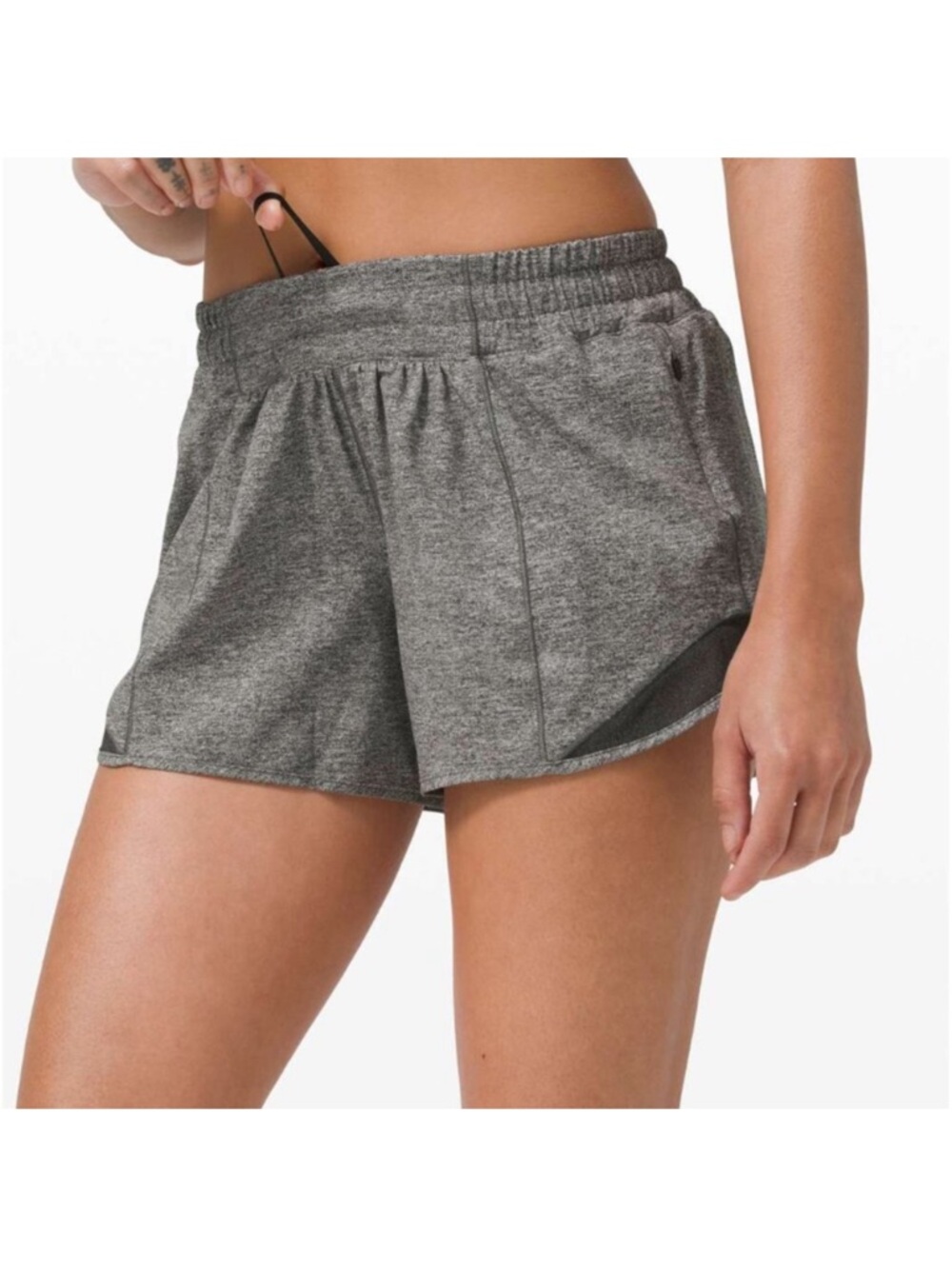 Lululemon- Women’s Athletic Heather Gray Running Shorts size 4